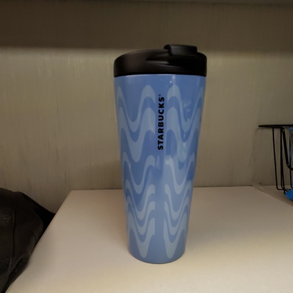 Starbucks 16 oz Wavy lines Denim Tumbler